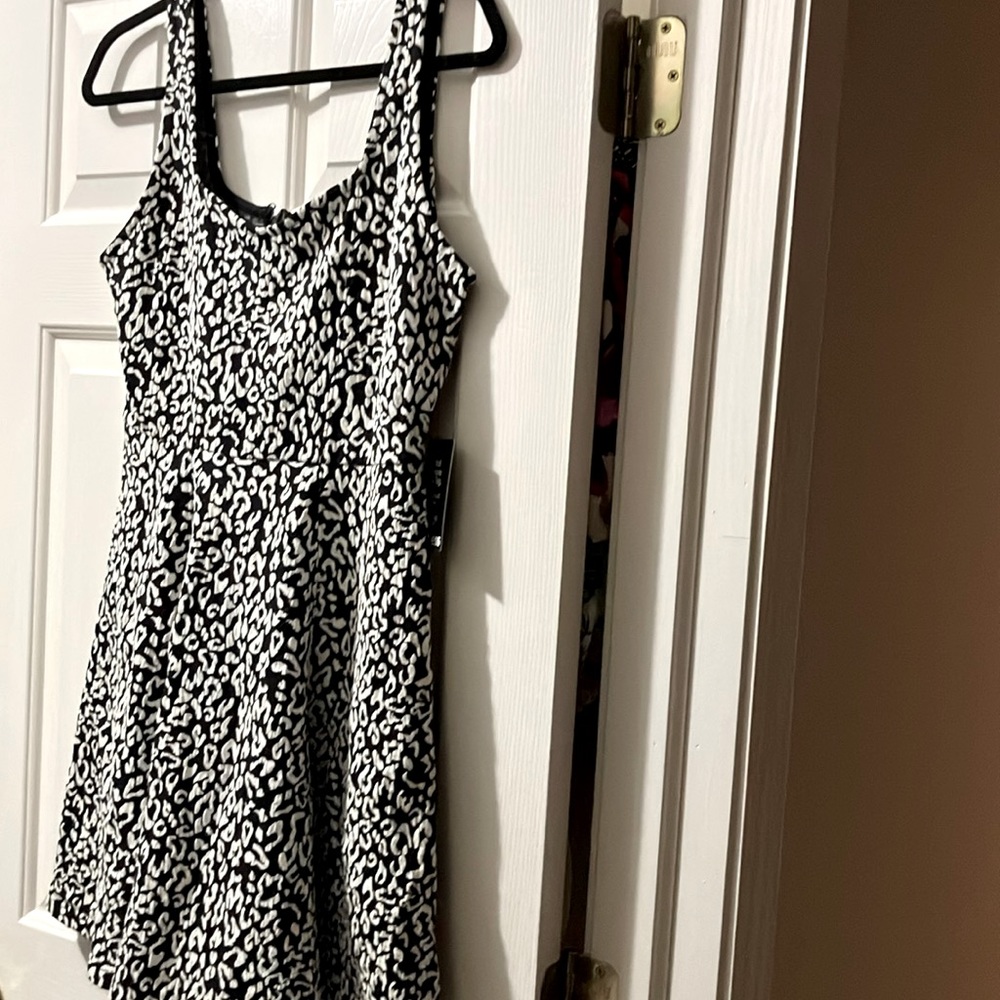 Express Black and white leopard print dress